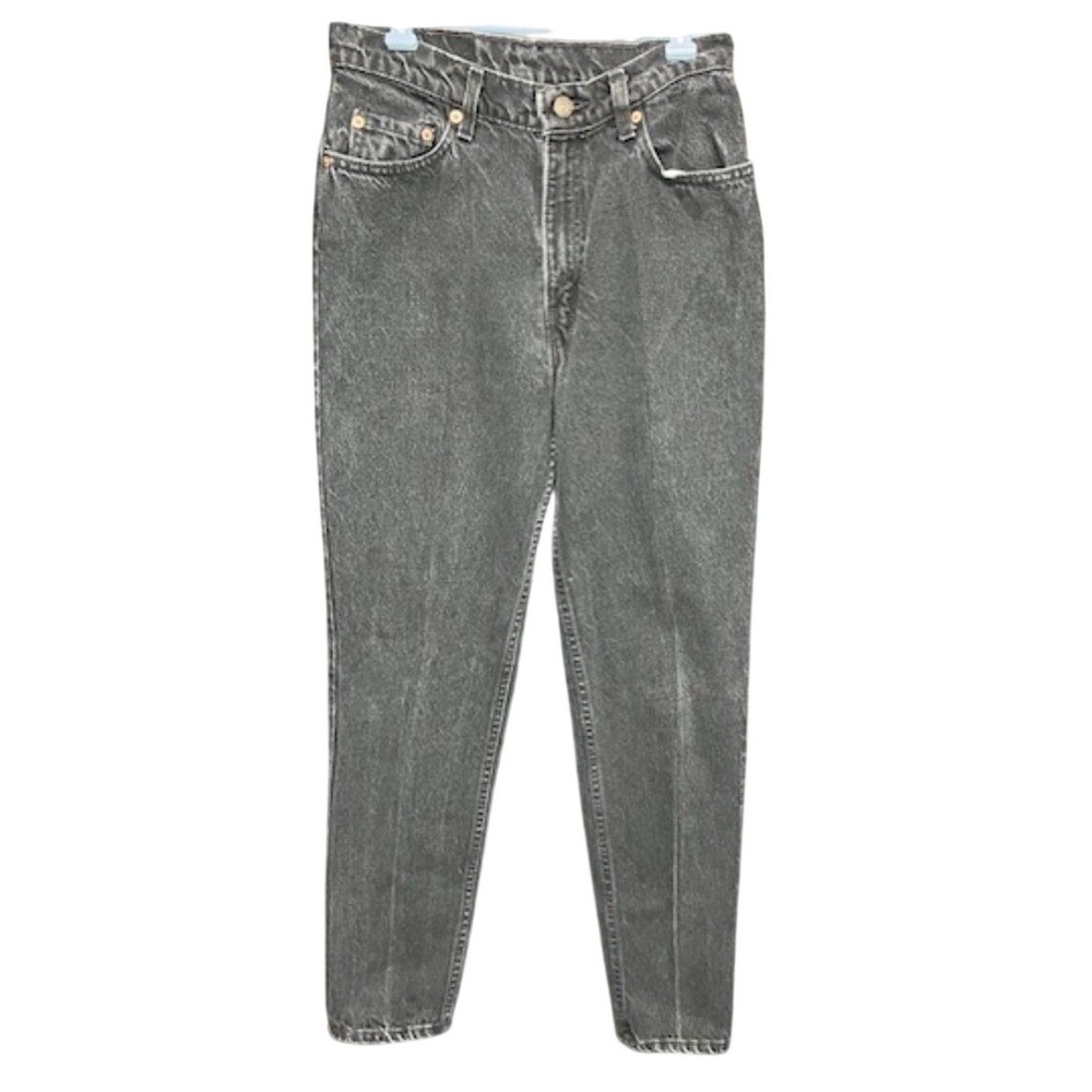 Vintage Levis 512‎ Slim Fit Tapered Leg Black Acid Wash Jeans 11 M Made in USA
